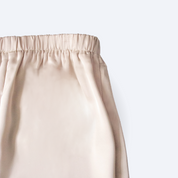 Plain Satin Pencil Skirt with Back Slit -  Blush Cream