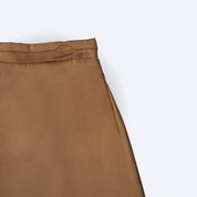 Plain Silk Pencil Midi Skirt Skirt - Dark Khaki