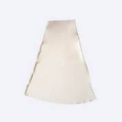Satin Silk A Line Skirt with Half Side Slit - Cream