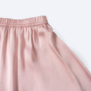 Satin Silk Circle Skirt - Light Pink
