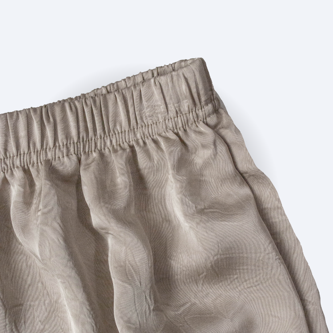 Textured Satin Pencil Skirt - Grey