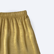 Textured Satin Pencil Skirt - Mustard Yellow