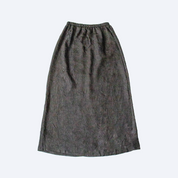 Textured Satin Pencil Skirt with 1/3 Back Slit - Greyish Black