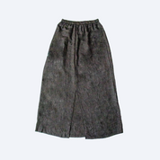 Textured Satin Pencil Skirt with 1/3 Back Slit - Greyish Black
