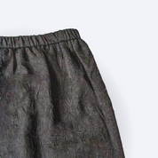 Textured Satin Pencil Skirt with 1/3 Back Slit - Greyish Black